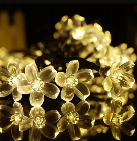 Lampy ogrodowe, solarne - kwiatki 20 LED