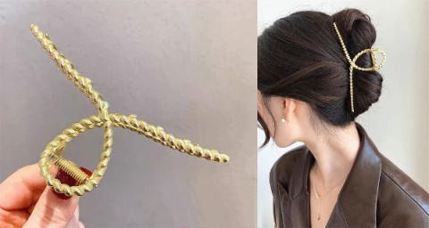 Metalowe spinki - klamry do włosów w kolorze złota