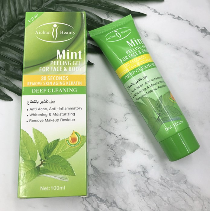 Mint scrub gel for face and body