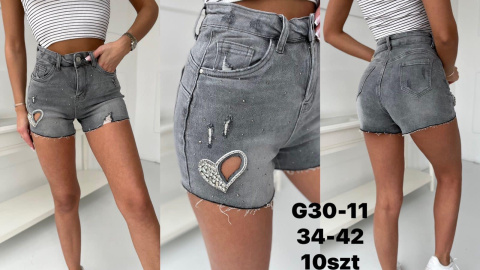 Krótkie, jeansowe spodenki damskie model: G30-11 (rozm. 34-42)