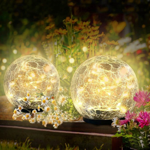 Garden lamps, solar lamps - glass spheres