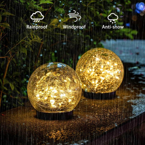 Garden lamps, solar lamps - glass spheres