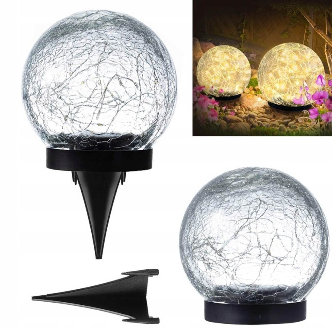 Garden lamps, solar lamps - glass spheres