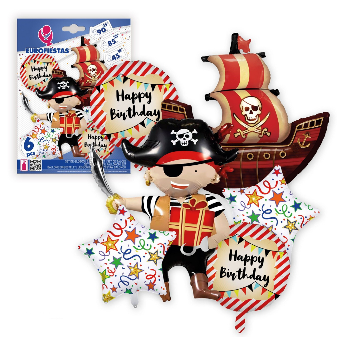 Birthday foil balloon set - pirates