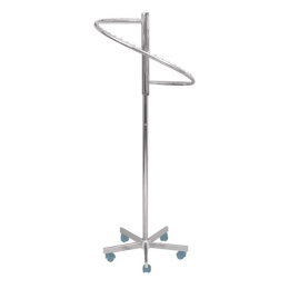 Chrome spiral-shaped stand on wheels - height 160-250 cm