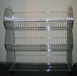 Stackable chrome basket 90*43*30 cm