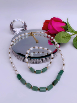 Naszyjnik i bransoletka - komplet biżuterii z kamieni