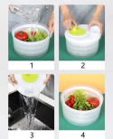 Rotary strainer for rinsing vegetables