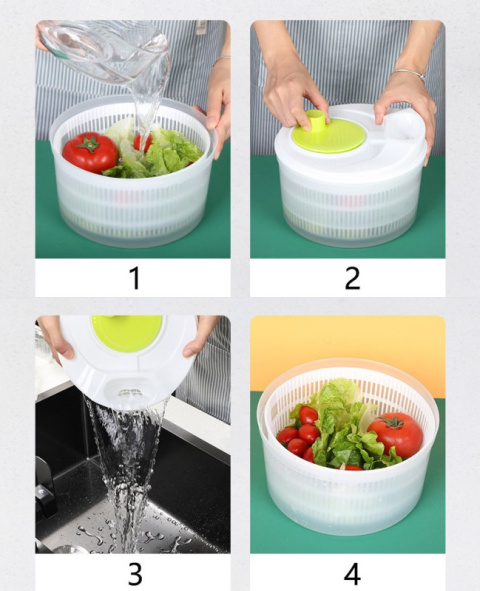 Rotary strainer for rinsing vegetables