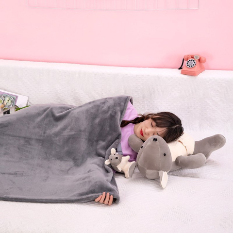 Mascot, 3-in-1 pillow with hidden microfiber blanket, size 100x160 cm.