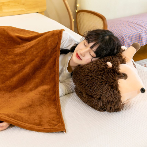 Maskotka, poduszka 3w1 z ukrytym kocem z mikrofibry, wym. 100x160 cm