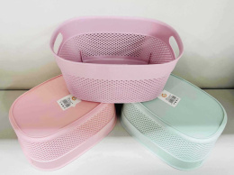 Plastic oval basket for laundry