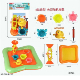 Water play set with toys and inflatable pool