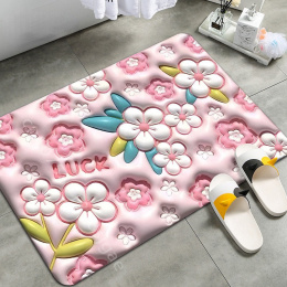 Quick-drying, non-slip bathroom mats - 3D designs