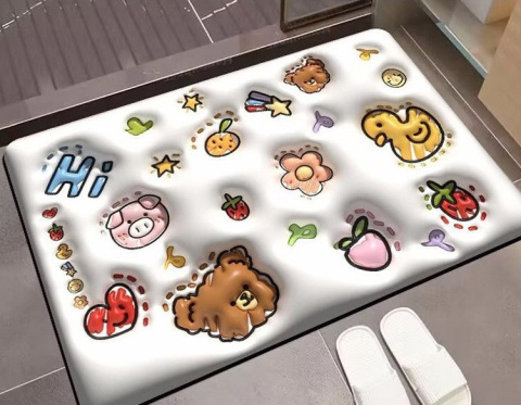 Szybkoschnące, antypoślizgowe maty łazienkowe - wzory 3D