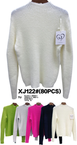 Damski, prążkowany półgolf - sweter model: XJ122#
