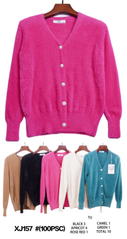 Women's button-down sweater model: XJ157#