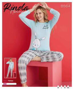 Women's long-sleeved pajamas, size M-2XL