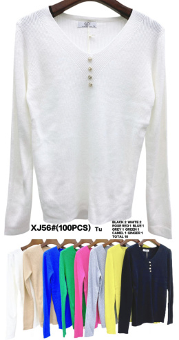 Prążkowany, damski sweter model: XJ56#