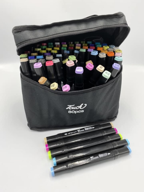 A set of double-sided markers