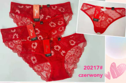 Majtki damskie - koronkowe (czerwone) 20217#
