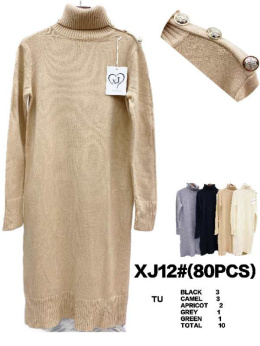 Women's knit dress with turtleneck model: XJ12#