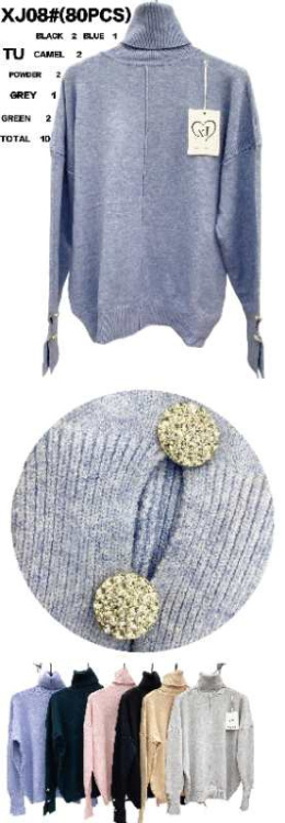 Women's turtleneck sweater model: XJ08#