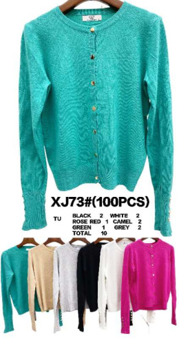 Women's button-down sweater model: XJ73#