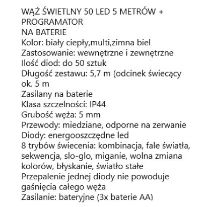 Light hose 50 LED - 5 meters + battery programmer, colors: multicolor, cold and warm white