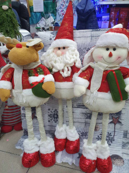 Decorative Christmas dolls-figures on telescopic legs, height 90 cm