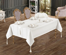 Set - jacquard tablecloth 160×220cm + 8 napkins