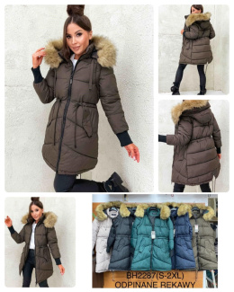 Women's winter jacket with detachable sleeves, model: BH2287 (size: S-2XL)