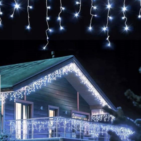 Lights - outdoor icicles with fleshing 200 LED, colors: warm and cold white, blue