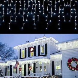 Lights - outdoor icicles with flesh 300 LED, colors: cold white and blue