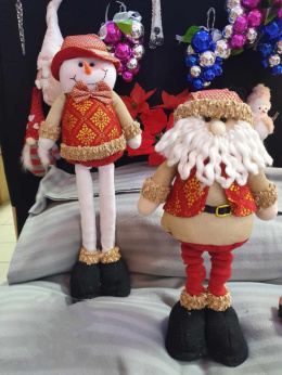 Decorative Christmas dolls-figures on telescopic legs, height 50 cm