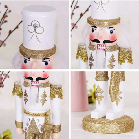 Dziadek do orzechów srebrny lub złoty wys. 30 cm