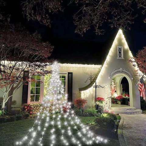 Star with tail, colors: warm and cold white