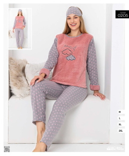 Warm SOFT-POLAR women's pajamas with blindfold, size: M-2XL