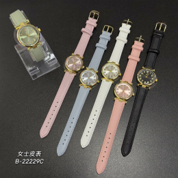 Damskie zegarki na skórzanym pasku, model: B-22229C