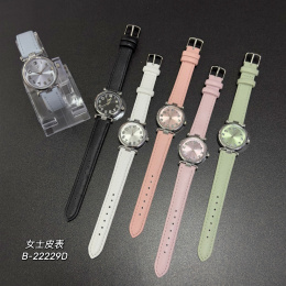 Damskie zegarki na skórzanym pasku, model: B-22229D
