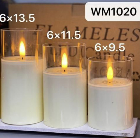 MINI LED CANDLE DIMENSIONS: (6*13.5cm); (6*11.5cm); (6*9.5cm)