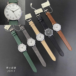 Męskie zegarki na skórzanym pasku, model: 2511-1
