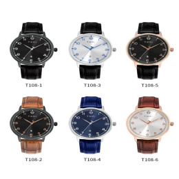 Men's watches on a leather strap, model: T108