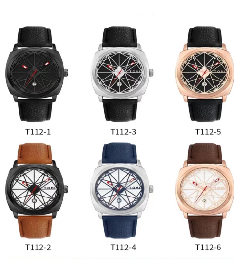Men's watches on a leather strap, model: T112