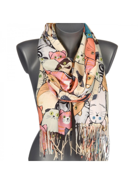 Dwustronny szalik damski, przejściowy o wym. 175cm x 75cm (100% Wiskoza)