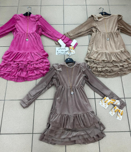 Christmas velour dress for a girl, age: 6-16 years
