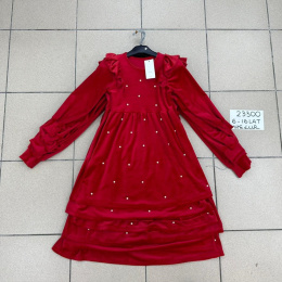 Christmas velour dress for a girl, age: 6-16 years