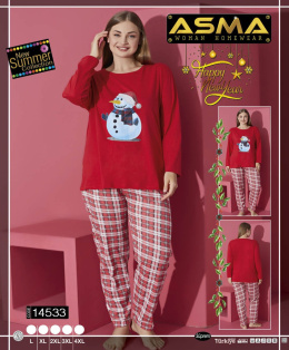 Christmas women's cotton pajamas, size: L-4XL