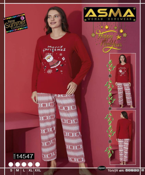 Świąteczna piżama damska BAWEŁNIANA, rozm: S-2XL