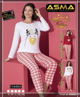 Christmas women's cotton pajamas, size: S-2XL
